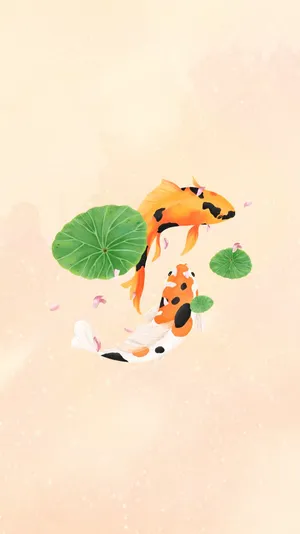 Elegant_ Koi_ Fish_ Among_ Lily_ Pads Wallpaper