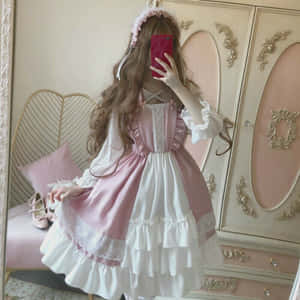 Elegant Lolita Fashion Ensemble Wallpaper