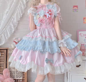 Elegant Lolita Fashionista By Window Sunshine Wallpaper