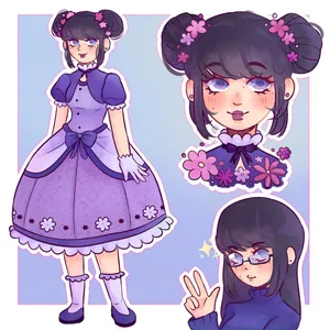 Elegant Lolita Fashionista In A Dreamy Garden Wallpaper