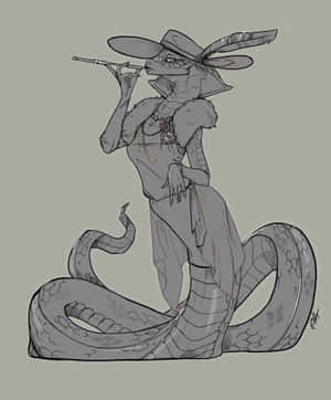 Elegant Madam Red In A Vintage Background Wallpaper