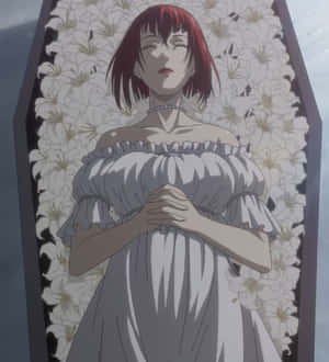 Elegant Madam Red In Her Classic Outfit Wallpaper