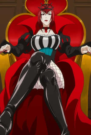 Elegant Madam Red In Victorian Attire Wallpaper