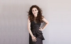 Elegant Madhuri Dixitin Black Dress Wallpaper