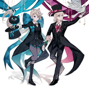 Elegant Magician Duo Artwork Wallpaper