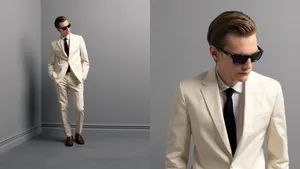 Elegant Man In White Suit Wallpaper