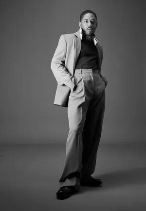 Elegant Manin Suit Monochrome Wallpaper