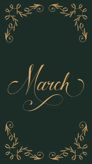 Elegant March Floral Frame Wallpaper