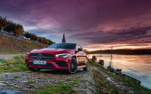 Elegant Mercedes-benz Cla-class In Action Wallpaper