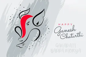 Elegant Monochromatic Representation Of Lord Ganesh Wallpaper