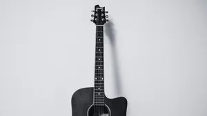 Elegant Monochrome Guitar Wallpaper