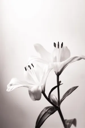 Elegant Monochrome Lily Wallpaper