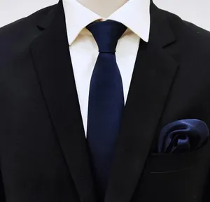Elegant Navy Blue Tieand Pocket Square Wallpaper