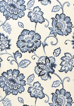 Elegant Navy Floral Pattern Wallpaper