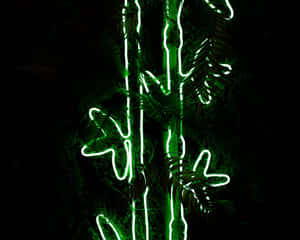 Elegant Neon Plant | Glowing In The Dark Wallpaper