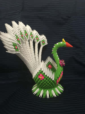 Elegant Origami Swan Sculpture Wallpaper