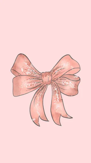 Elegant Pink Bow Illustration Wallpaper