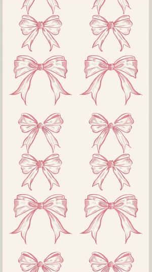 Elegant Pink Bow Pattern Wallpaper