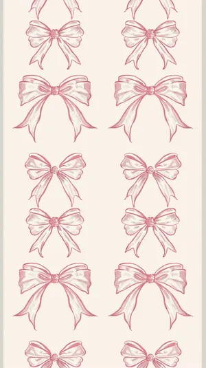 Elegant Pink Bow Pattern Wallpaper