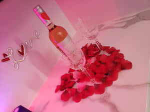 Elegant Pink Champagne Celebration Wallpaper