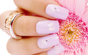 Elegant Pink Nail Art Design Wallpaper