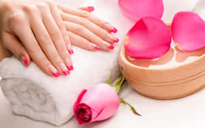 Elegant Pink Nails Design Ideas Wallpaper