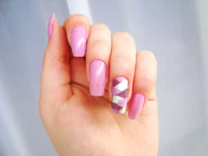 Elegant Pink Nails Design Wallpaper