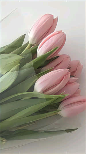 Elegant Pink Tulips Bouquet Wallpaper