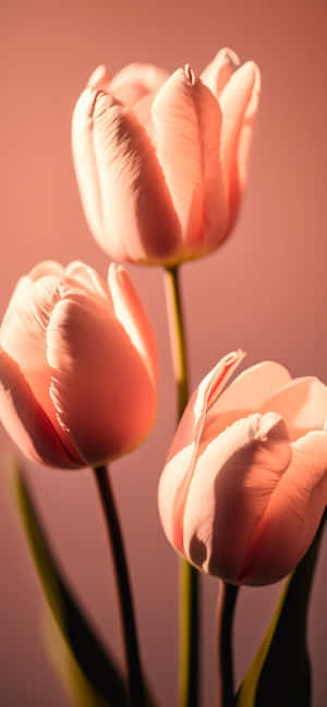 Elegant Pink Tulips Portrait Wallpaper