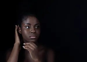 Elegant Portrait Ebony Woman Wallpaper