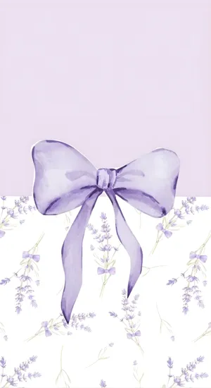 Elegant Purple Bow Design Wallpaper