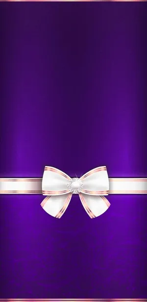Elegant Purple Bow Design Wallpaper