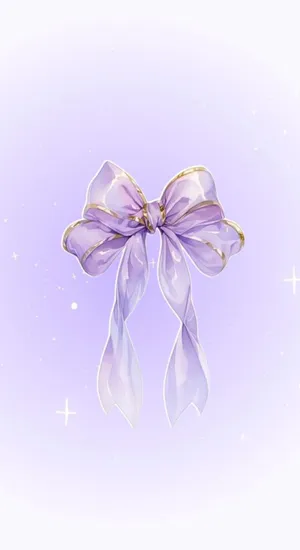 Elegant Purple Bow Design Wallpaper