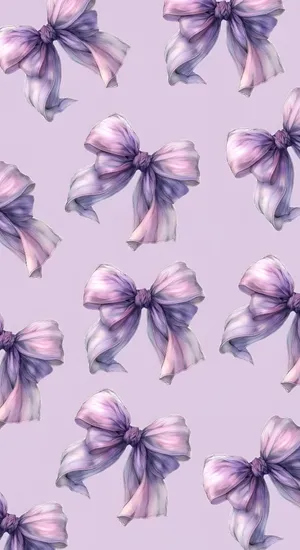Elegant Purple Bow Pattern Wallpaper