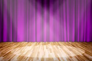 Elegant Purple Curtains Stage Backdrop Wallpaper