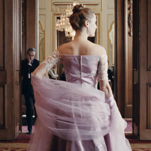 Elegant Purple Dress Scene Phantom Thread Wallpaper