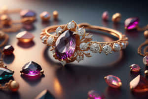 Elegant Purple Gemstone Jewelry Wallpaper