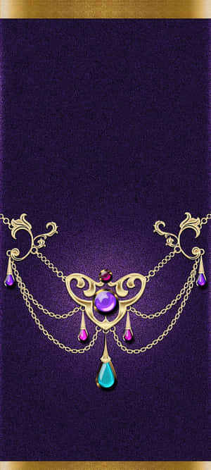 Elegant Purple Gemstone Necklace Design Wallpaper