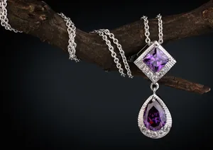 Elegant Purple Gemstone Pendant Jewelry Wallpaper