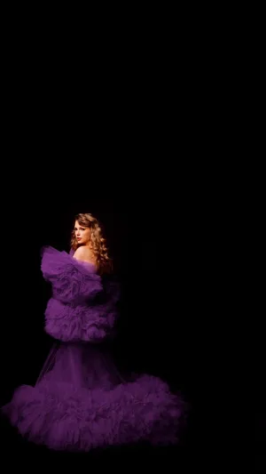 Elegant Purple Gown Portrait Wallpaper