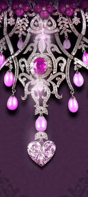 Elegant Purple Heart Pendant Jewelry Wallpaper