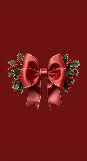 Elegant Red Christmas Bow Wallpaper