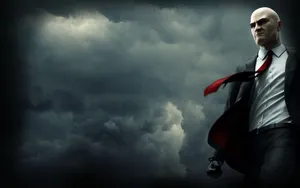 Elegant Red Tie On A Business Suit Wallpaper