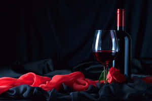 Elegant Red Wine Glass Wallpaper