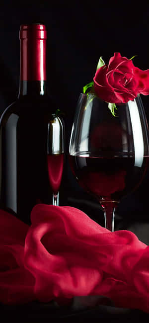 Elegant Red Wine Glass Wallpaper