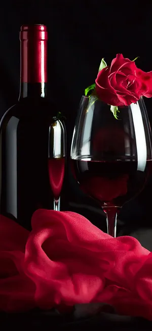 Elegant Red Wine Glass Wallpaper