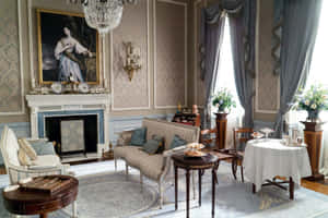 Elegant Regency Era Living Room Wallpaper