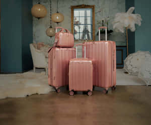 Elegant Rose Gold Luggage Set Wallpaper