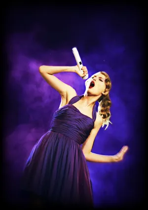 Elegant Singer Purple Backdrop Wallpaper