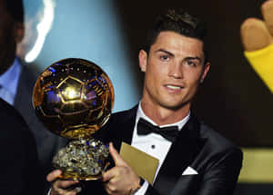 Elegant Soccer Starwith Golden Ball Award Wallpaper